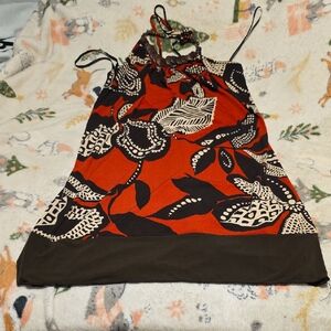 A. Byer Red and Black Patterned Dress